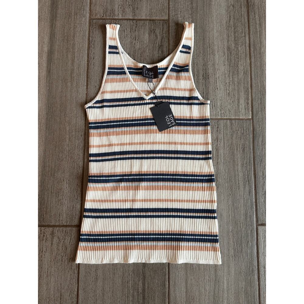 NEW Leo & Sage Ribbed Striped Tank size Large